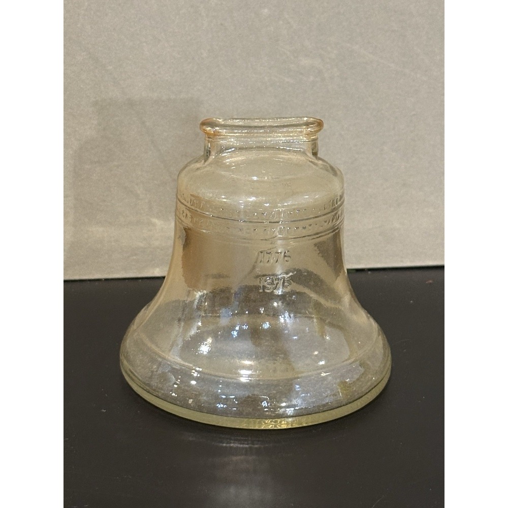 Vintage 1976 Bicentennial Liberty Bell Shaped Glass Piggy Bank Anchor Hocking